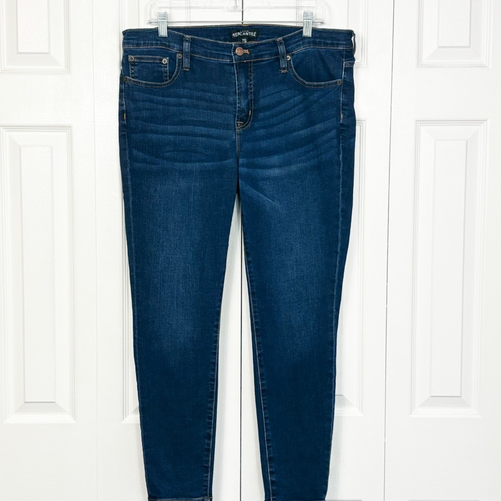 J. Crew Mercantile Dark Rinse Blue Denim Stretch Skinny Jeans 32x28